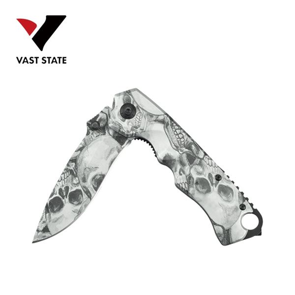 NEW SKULL FOLDING POCKET KNIFE