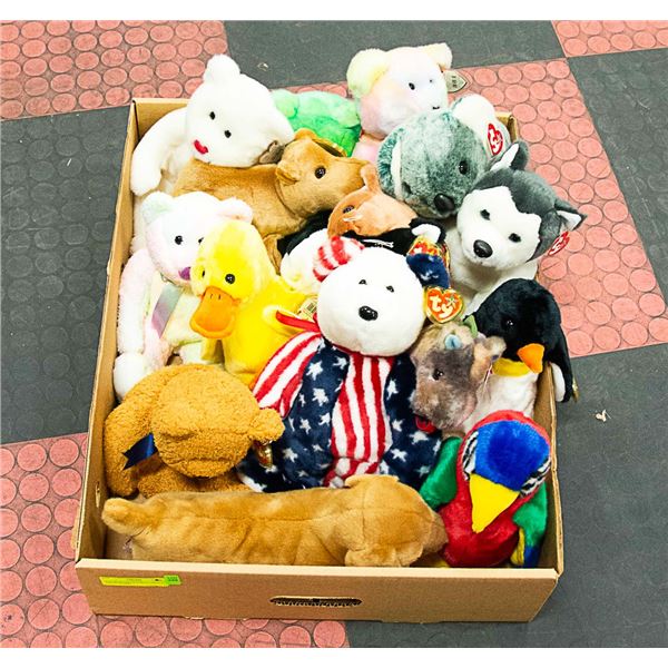 BOX WITH COLLECTIBLE LARGE TY BEENIE BABIES