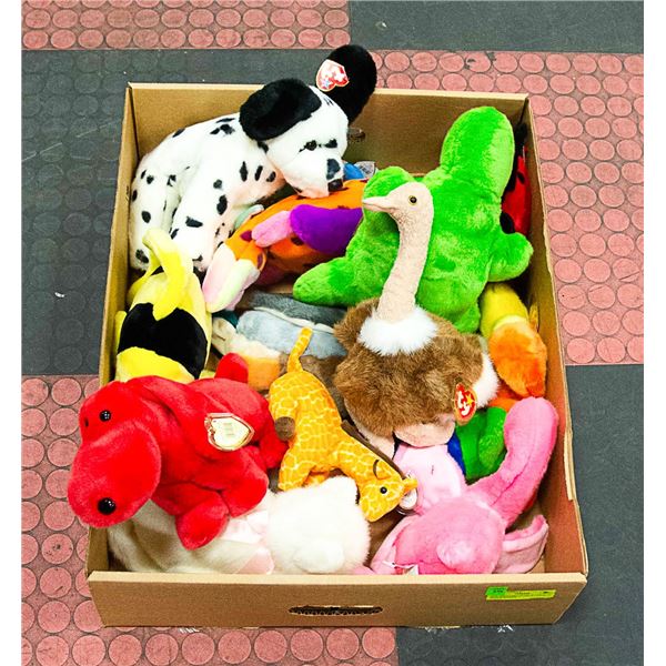 BOX WITH COLLECTIBLE LARGE TY BEENIE BABIES