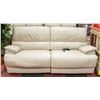 WHITE LEATHERETTE ELECTRIC RECLINING SOFA