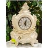 Image 1 : PEARL FINISHED MANTLE CLOCK APPROX 10" TALL