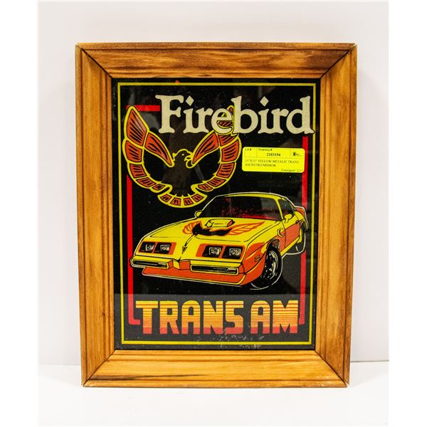 YELLOW METALIC TRANS AM RETRO MIRROR 15  X 11 