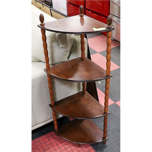 4 TIER CORNER SHELF - SOLID WOOD