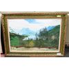 Image 1 : LARGE CARVED STYLE TASICO LAKES BC OIL ON CANVAS