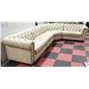 Image 1 : BEIGE GENUINE LEATHER NAILHEAD SECTIONAL