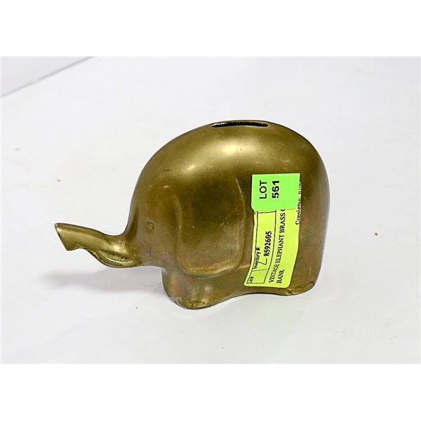 ELEPHANT BRASS COIN BANK APPROX 3" TALL