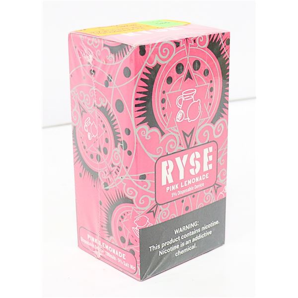 BOX W/ 10 RYSE PINK LEMONADE 5% DISPOSABLE E-CIGS