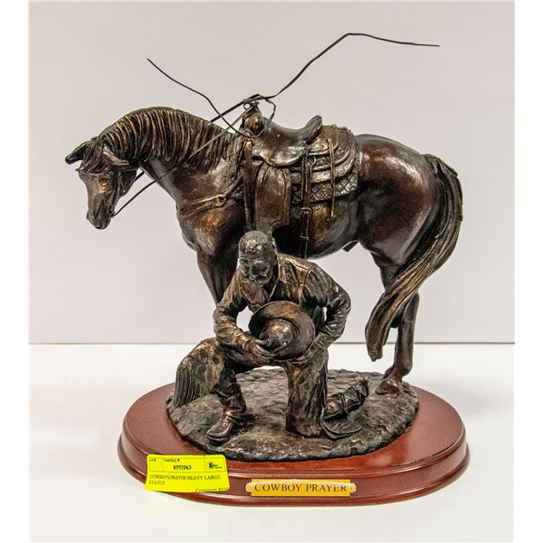 COWBOYS PRAYER HEAVY STATUE