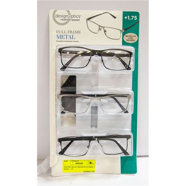 FOSTER GRANT READING GLASSES 3 PACK +1.75