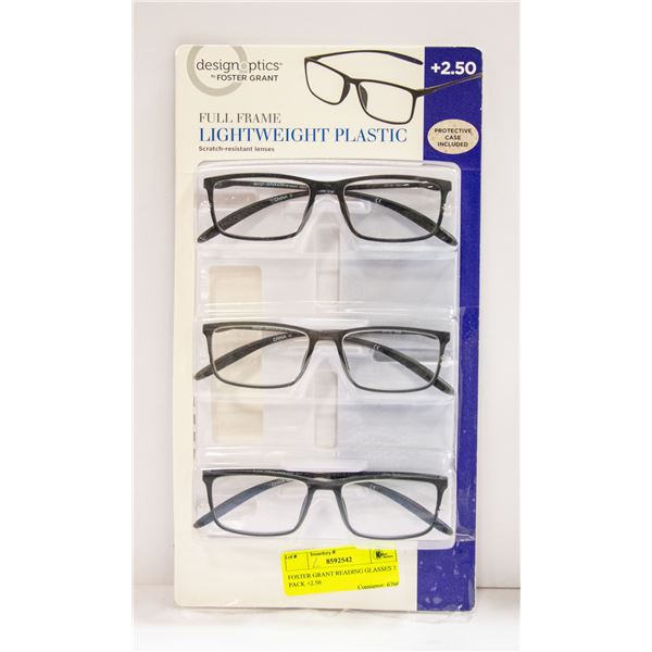 FOSTER GRANT READING GLASSES 3 PACK +2.50