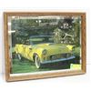 Image 1 : 18"X13" YELLOW T-BIRD RETRO MIRROR CLOCK