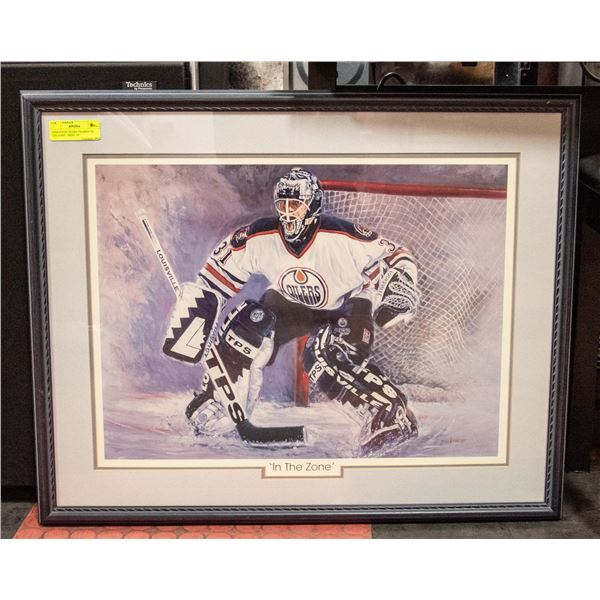 EDMONTON OILERS FRAMED "IN THE ZONE"  PRINT 24"