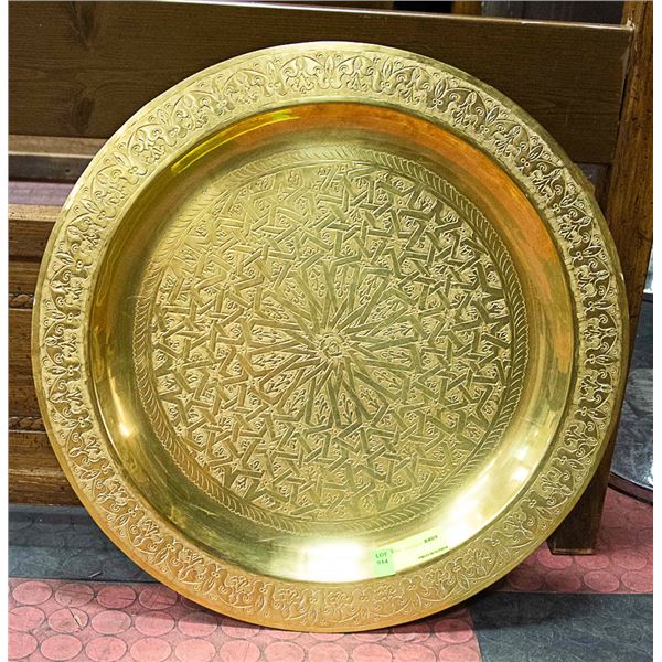 ETCHED BRASS PLATE APPROX 20" DIAMETER