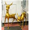 Image 1 : PAIR OF BRASS FAWNS APPROX 18" TALL & 28" TALL