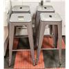 SET OF 4 METAL STACKABLE PUB/COUNTER HEIGHT