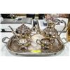 SILVER PLATE TEA SERVICE WITH TRAY