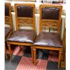 Image 2 : SET OF 4 ANTIQUE TIGER OAK CARVED SIDE CHAIRS