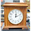 HAND CRAFTED WOOD MANTLE CLOCK APPROX H-14" L-12"