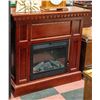 Image 1 : CHERRY WOOD TONE ELECTRIC FIREPLACE W/ FLAME