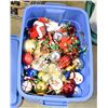 Image 1 : RUBBERMAID FULL OF CHRISTMAS TREE DECORATIONS