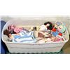 Image 1 : ASSORTED TUB OF DOLLS AND DOLL CLOTHES