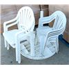 PLASTIC PATIO TABLE WITH 6 CHAIRS