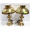 Image 1 : ESTATE BRASS HURRICANE LAMPS 22" HIGH