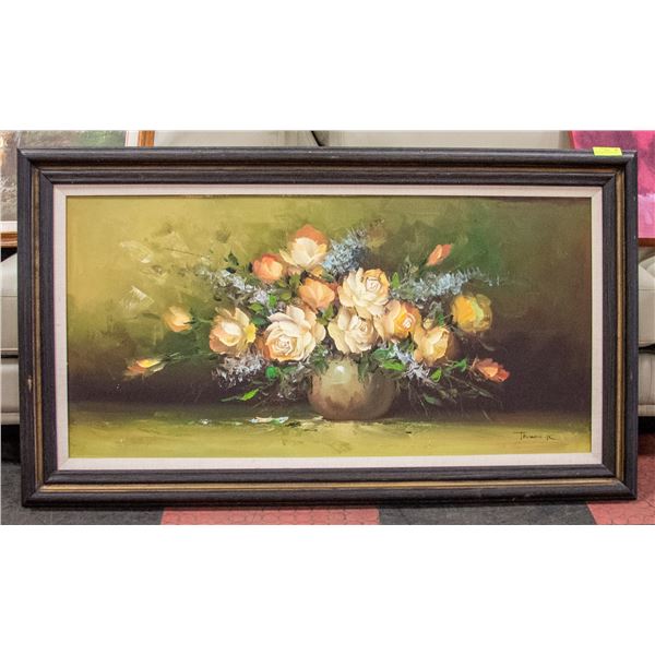 OIL ON CANVAS FLOWER THEMED WALL ART