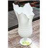 Image 1 : VINTAGE HOBNAIL MILK GLASS FLUTED VASE