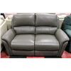 Image 1 : GREY GENUINE LEATHER ELECTRIC RECLINING LOVESEAT