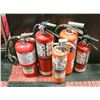 Image 1 : LOT OF 5 VARIOUS SIZED FIRE EXTINGUISHERS