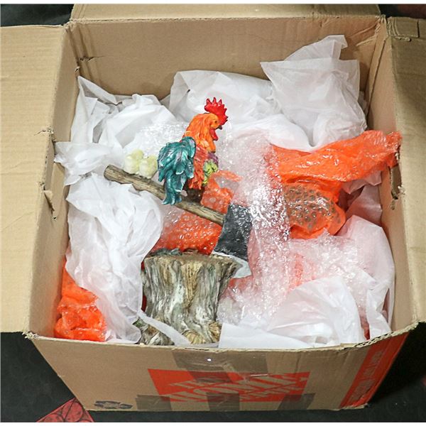 ESTATE BOX OF ROOSTER ORNAMENTS