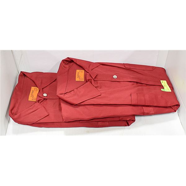 2 PAIR RED ONE PIECE COVERALLS SIZE 60T