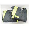 Image 1 : 2 PAIR GREEN BIB COVERALLS SIZE 52R W/ REFLECTORS