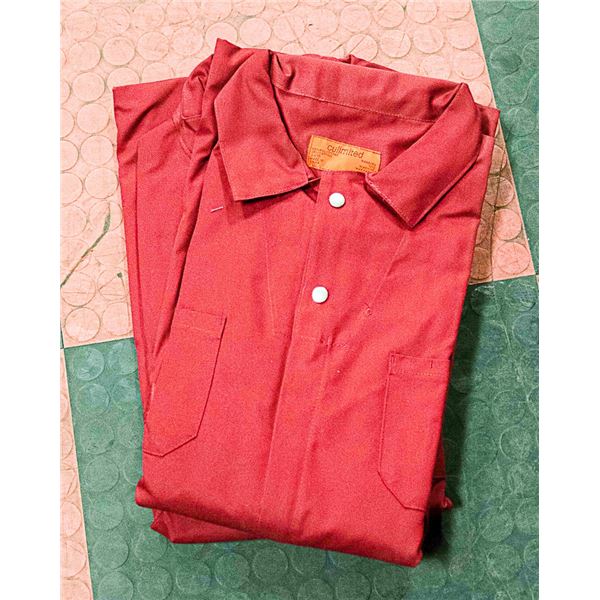 2 PAIR RED ONE PIECE COVERALLS SIZE 40T