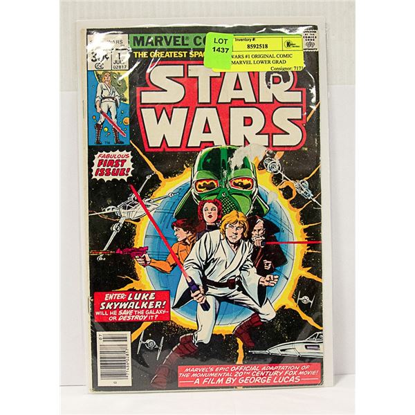 STAR WARS #1 ORIGINAL COMIC BOOK MARVEL LOWER GRAD