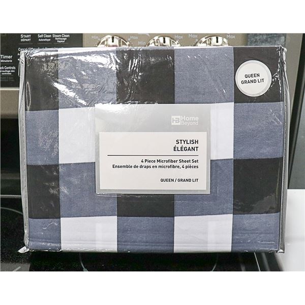 STYLISH 4 PIECE MICROFIBER SHEET SET - QUEEN