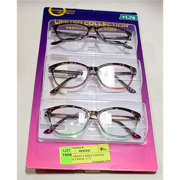 FOSTER GRANT LADIES LIMITED GLASSES 3 PACK +1.75