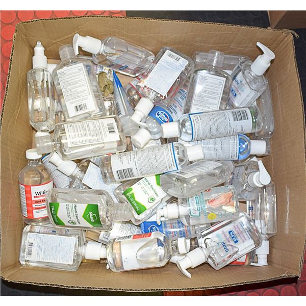 BOX OF ASSORTED HAND SANITIZER