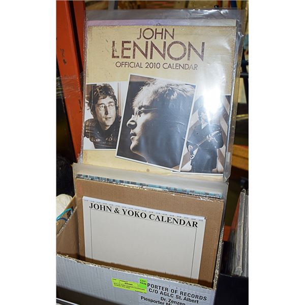 BOX OF JOHN LENNON CALENDARS ALMOST ALL NEW