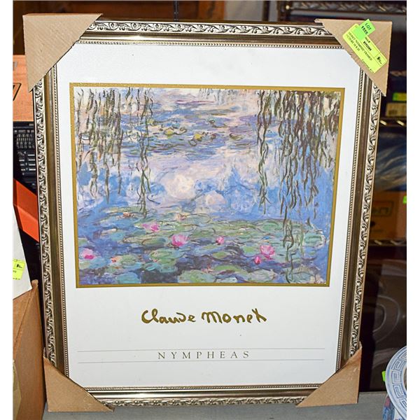 MONET "NYMPHIS" FRAMED PICTURE 16 X 20