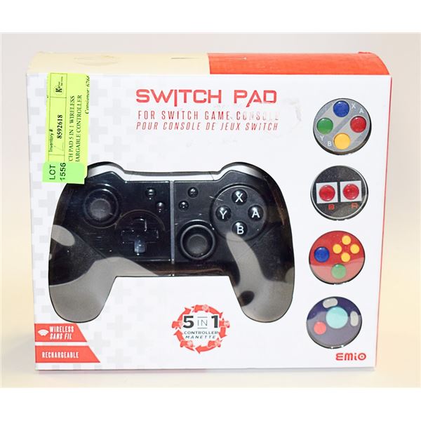 SWITCH PAD 5 IN 1 WIRELESS RECHARGABLE CONTROLLER
