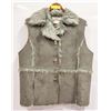 Image 1 : LISA INTERNATIONAL GREY DRESSY VEST W/ FAUX FUR