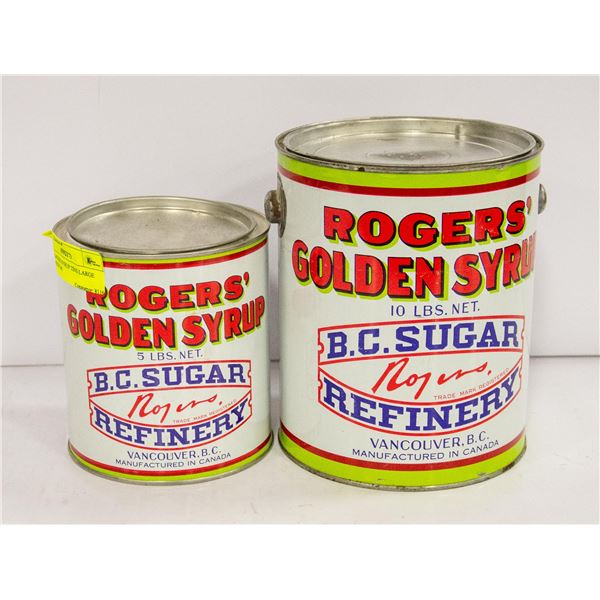 OLD ROGERS SYRUP TINS 6" TALL & 8" TALL