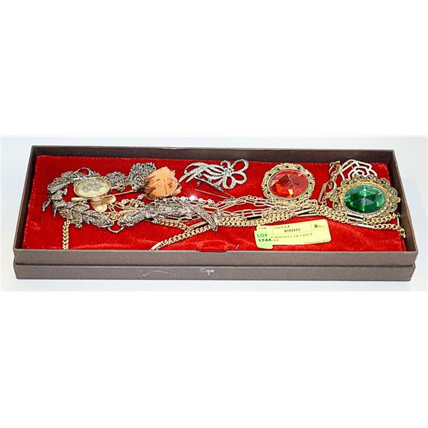 LARGE BOX FULL OF FANCY JEWELRY