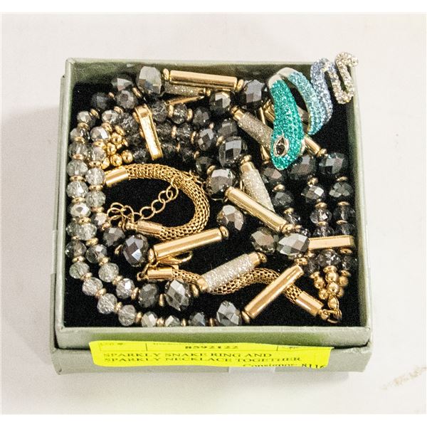 SNAKE RING AND NECKLACE SET IN BOX