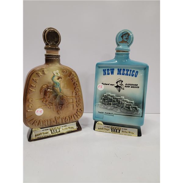 JIM BEAM COLLECTORS BOTTLES1968  WYOMING AND NEW