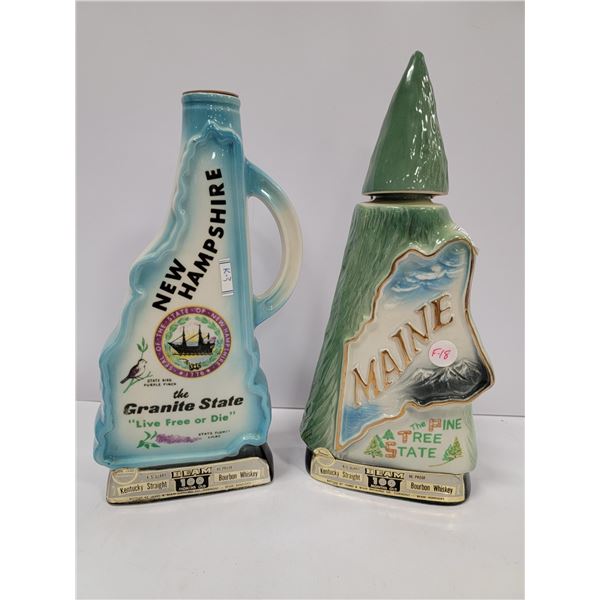 JIM BEAM COLLECTORS BOTTLES 1968, MAINE AND NEW