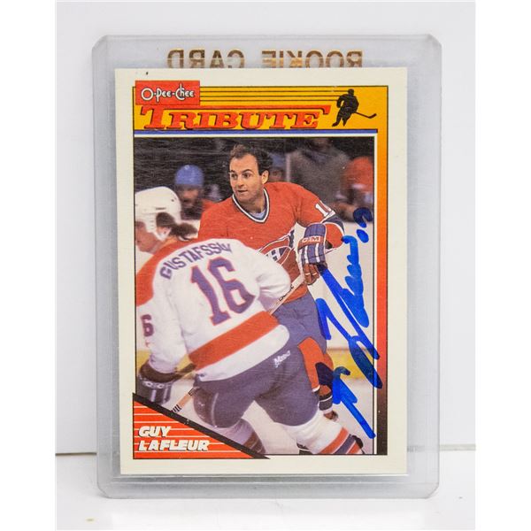 GUY LAFLEUR SIGNED MONTREAL CANADIENS CARD