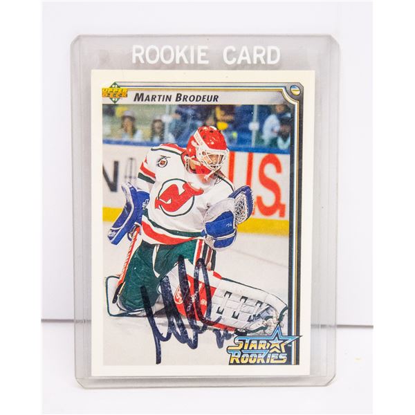 MARTIN BRODEUR SIGNED NEW JERSEY DEVILS CARD HOF